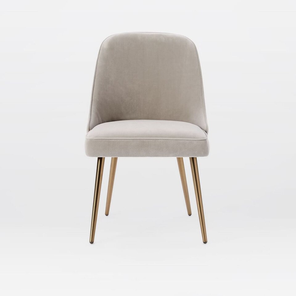 Mid-Century Upholstered Dining Chair - Velvet | west elm Australia